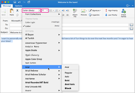 outlook for mac 2016 no dropdown for send